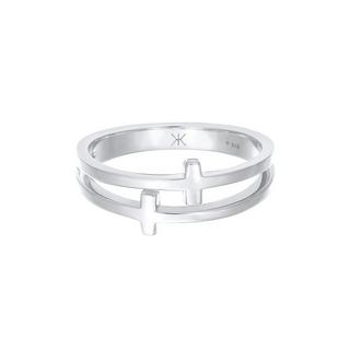 Kuzzoi  Bague Herren Kreuz Double 925 Silber 