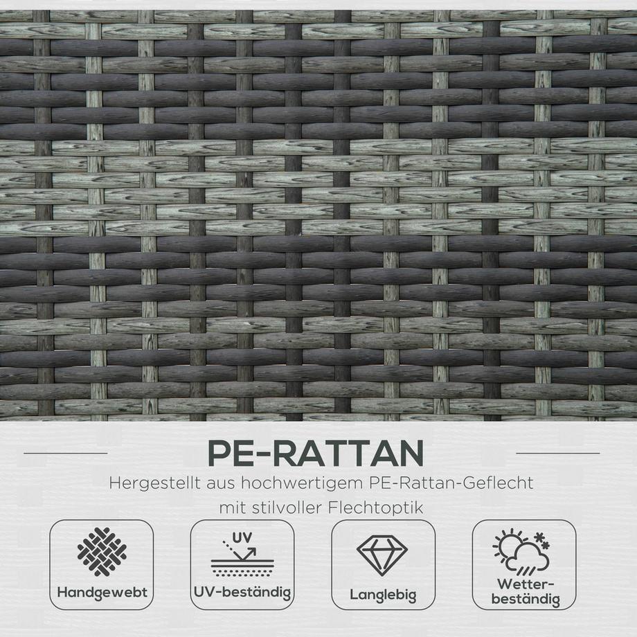 Northio Polyrattan Doppelliege Sonnenliege Gartenliege Für 2 Personen Relaxliege Luxus Lounge 5-Stufige Rückenlehne Metall Pe Rattan 196X120X28Cm  