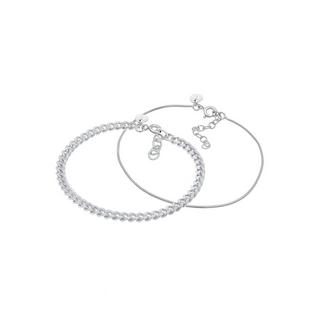 Elli  Armband Panzerkette Gliederkette Rund 2Er Set 