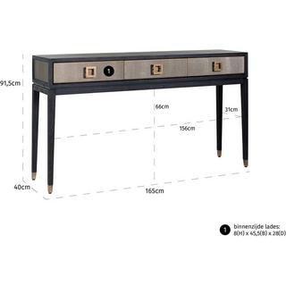 mutoni Table console Bloomville noir or 165  