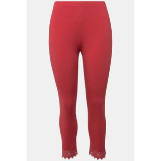 Ulla Popken  Legging 7/8, bordure en dentelle, coton bio 