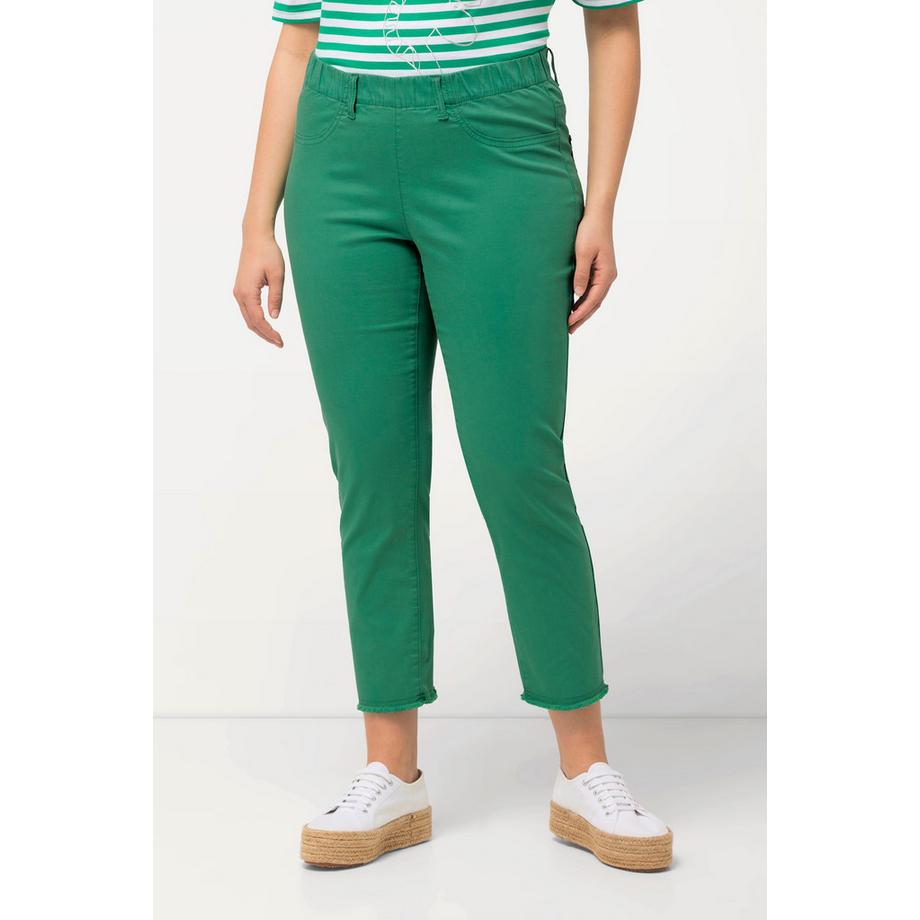 Ulla Popken Sienna Pantalon 7/8 Jambe Étroite Ourlet Frangé  