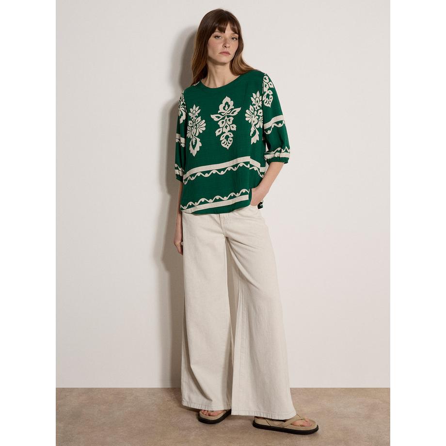 APRICOT Blouse Folk Floral  