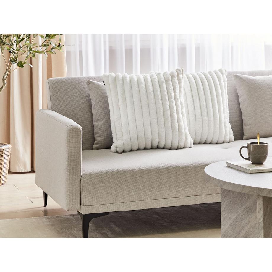 Beliani Dekokissen 2er Set aus Webpelz Modern RAKYA  