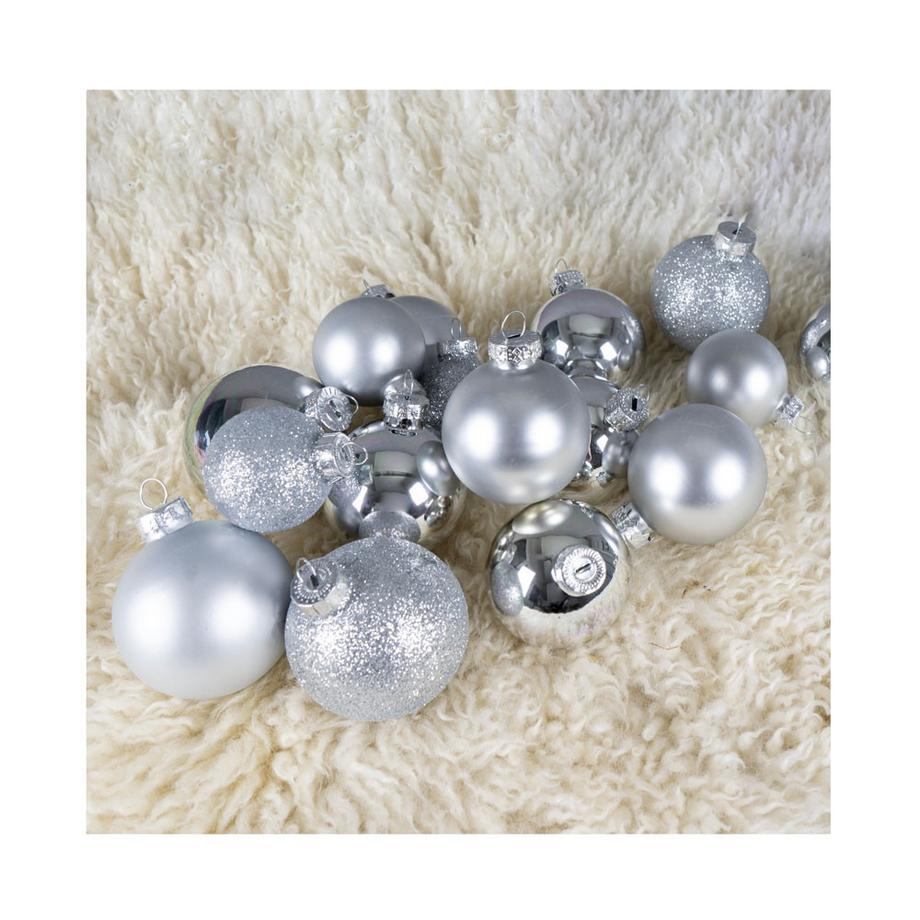 FS-STAR Lot de 34 boules de Noël argentées  
