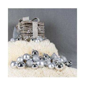 Weihnachtskugeln 34er Set silber
