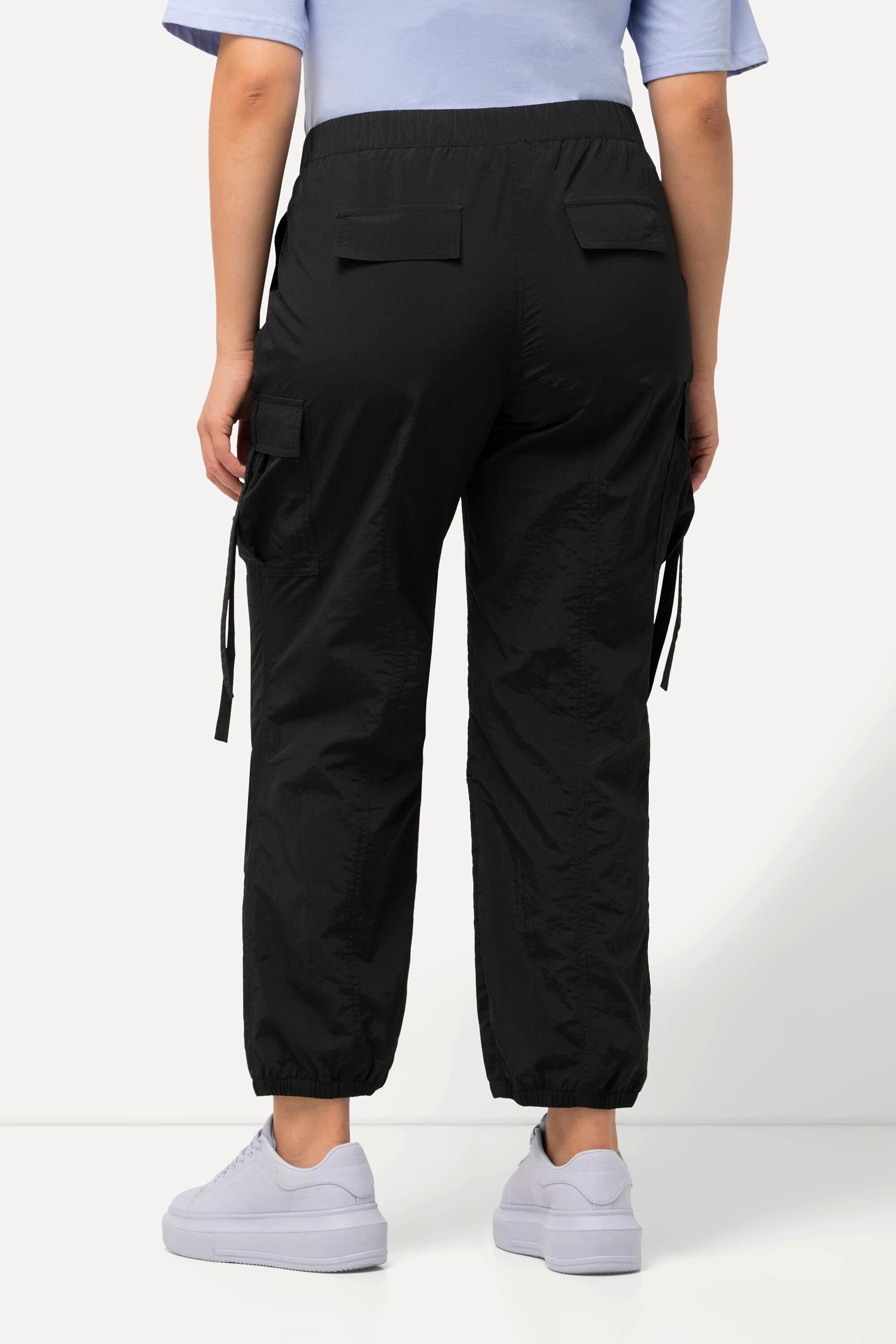 Ulla Popken  Pantaloni cargo con stile utility con cintura elastica e orli elastici 