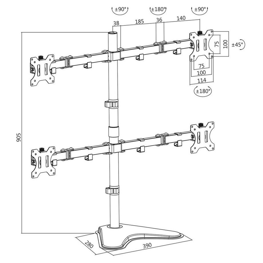 LogiLink  Monitorständer/Fuß Quad 13-32" 