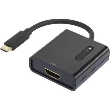 Renkforce RF-4472892 USB / HDMI Adattatore [1x spina USB-C® - 1x Presa HDMI] Nero contatti connettore dorati 15.00 cm