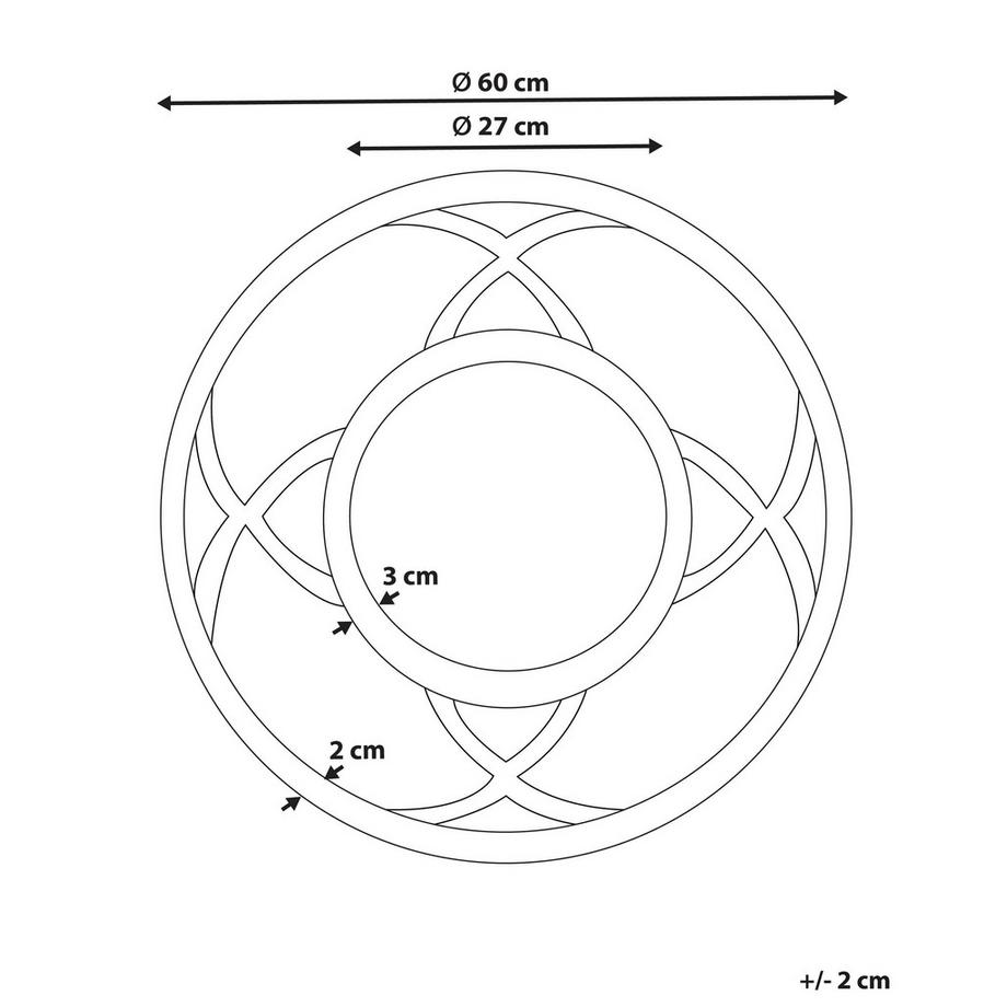 Beliani Specchio en Fibra a media densità (MDF) Boho IZTAPALAPA  
