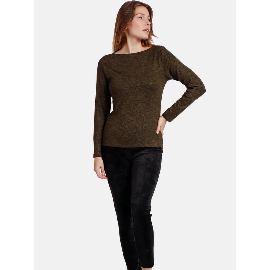 Admas Barca Top Maniche Lunghe Scollo a Barca  