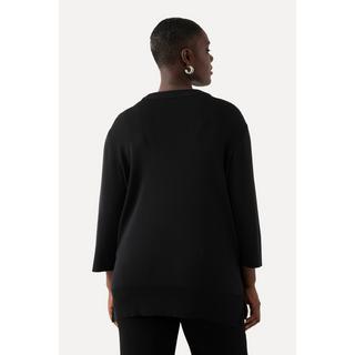 Ulla Popken  Maglione in maglia a costine con aperture, collo alto e maniche a 3/4 