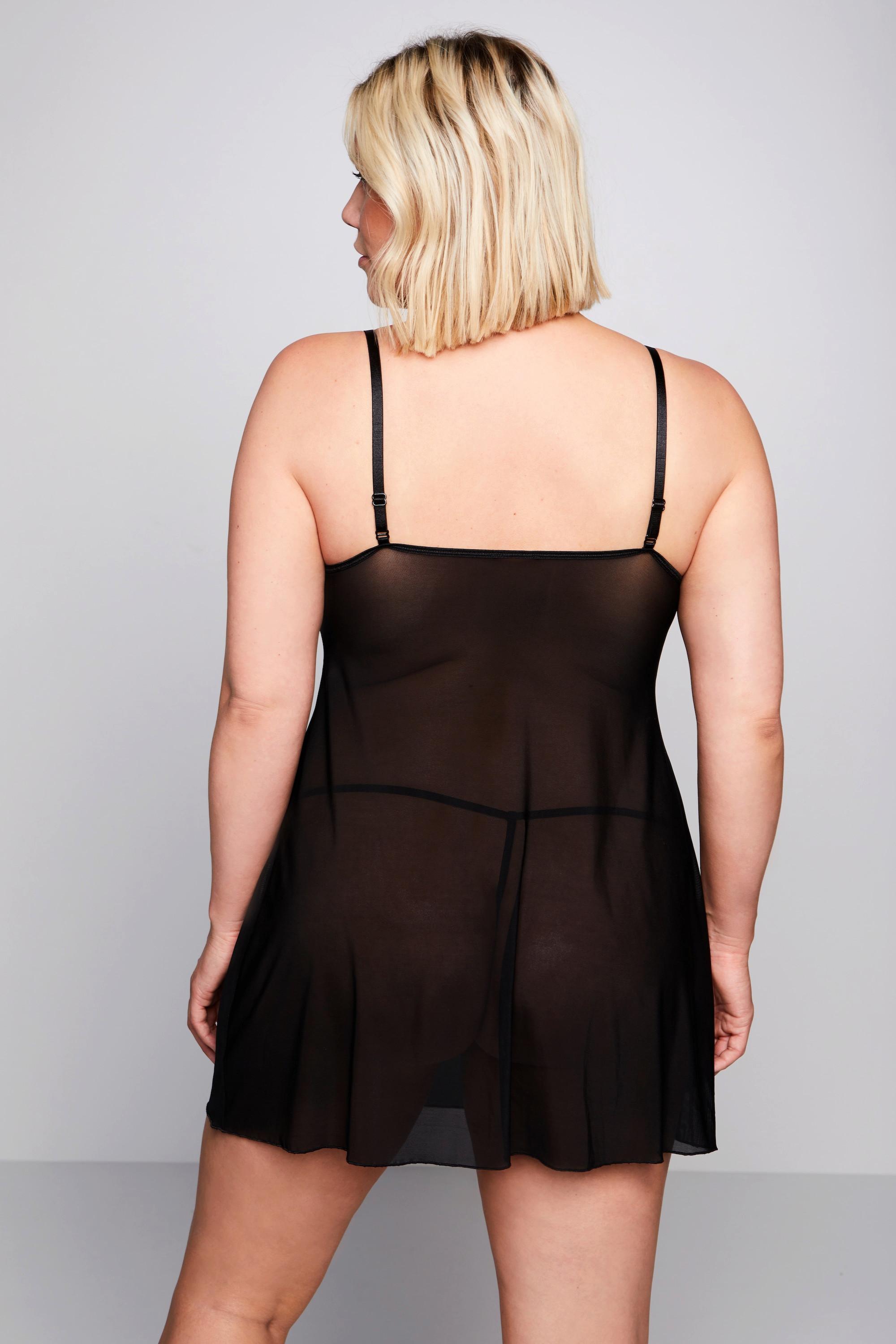 Ulla Popken 2er-Pack Negligé V-Ausschnitt String  