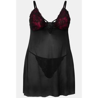 Ulla Popken 2er-Pack Negligé V-Ausschnitt String  