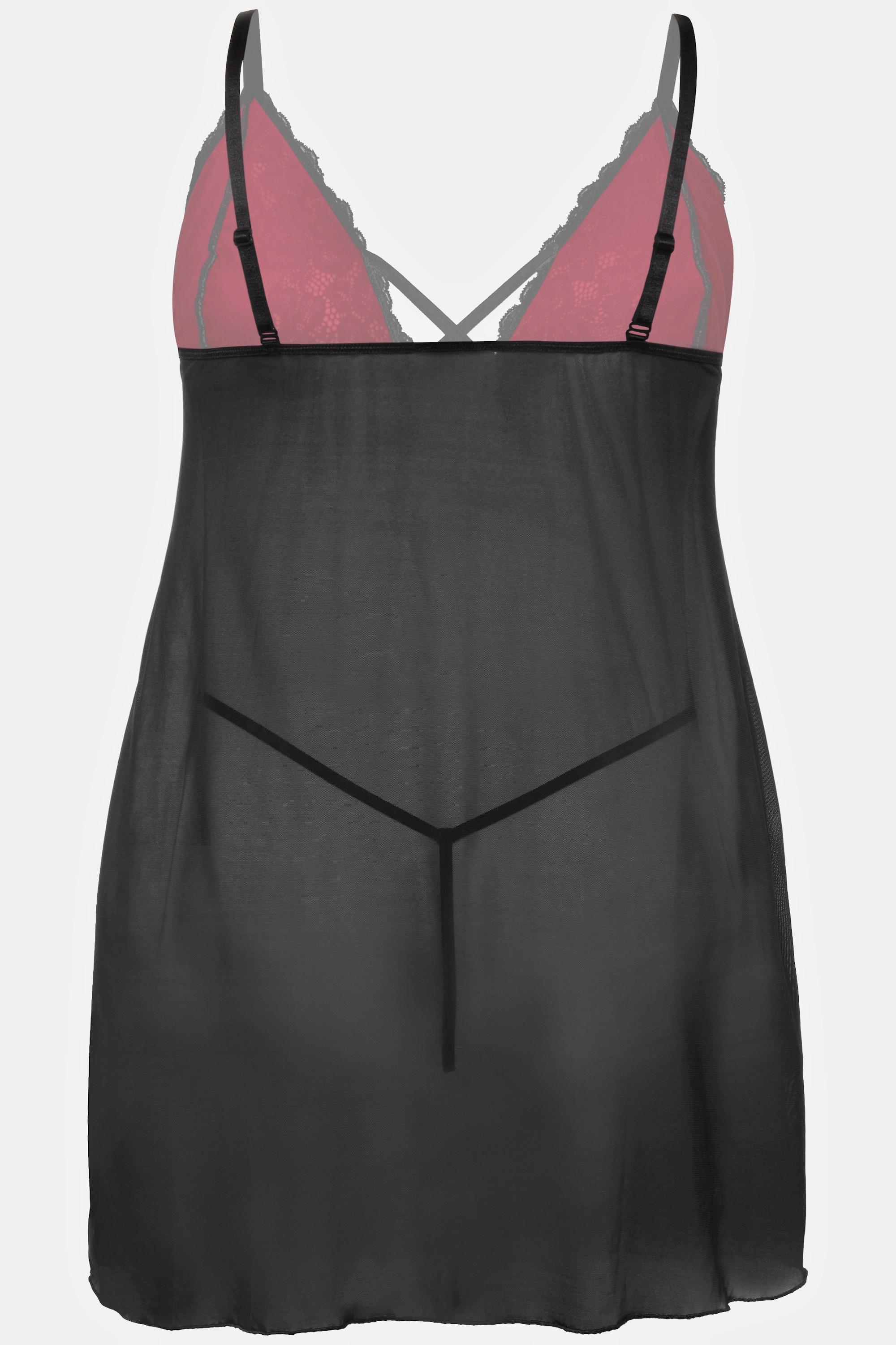 Ulla Popken 2er-Pack Negligé V-Ausschnitt String  