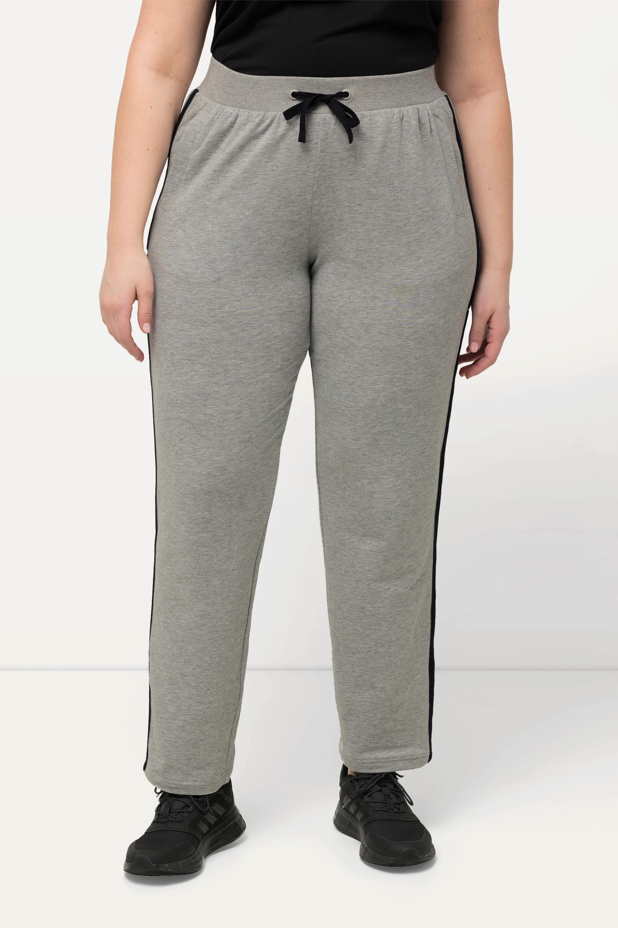 Ulla Popken  Pantalon de jogging, galons, ceinture élastique, poches 