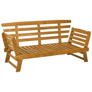 Beliani Banc avec coussin d'assise en Bois d'eucalyptus Rétro PORTICI  