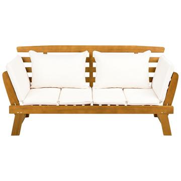 Banc avec coussin d'assise en Bois d'eucalyptus Rétro PORTICI