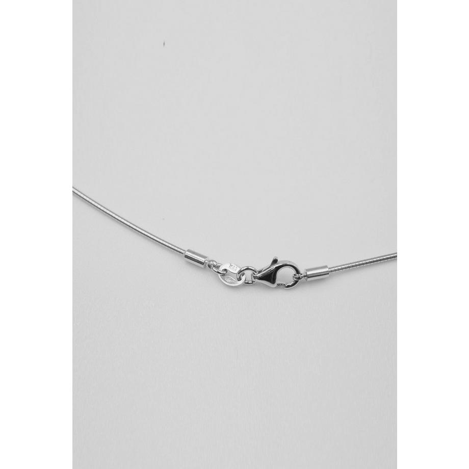MUAU Schmuck  Collier Omega Glied Weissgold 750, 1mm, 42cm 