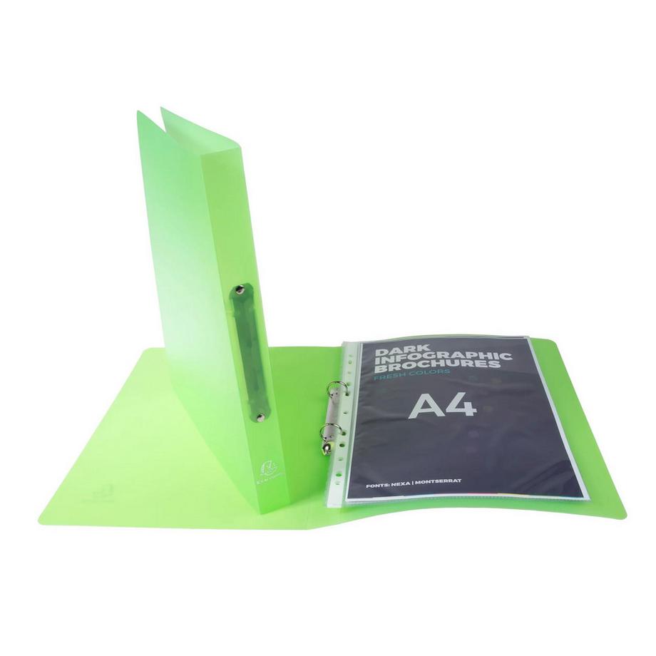 Exacompta Ringbuch aus PP 700µ mit 2 Ringen 30mm, Rücken 40mm, Chromaline, für Format DIN A4 - x 10  