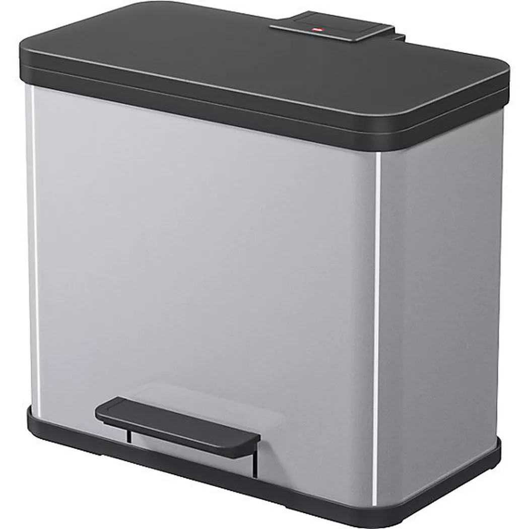 Hailo – Tretabfallsammler Öko, trio Plus L, Volumen 3 x 9 l, 43 47 cm, Silber