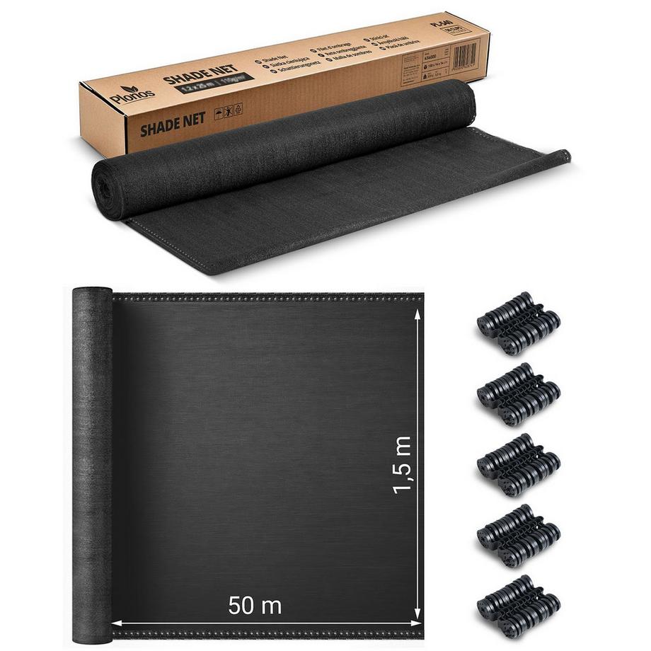 B2X  Schattennetz mit 50 Klammern 140g/m² 