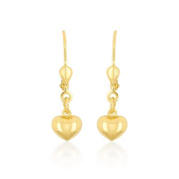 Ohrhänger Herz Gelbgold 750 Brisur, 24mm