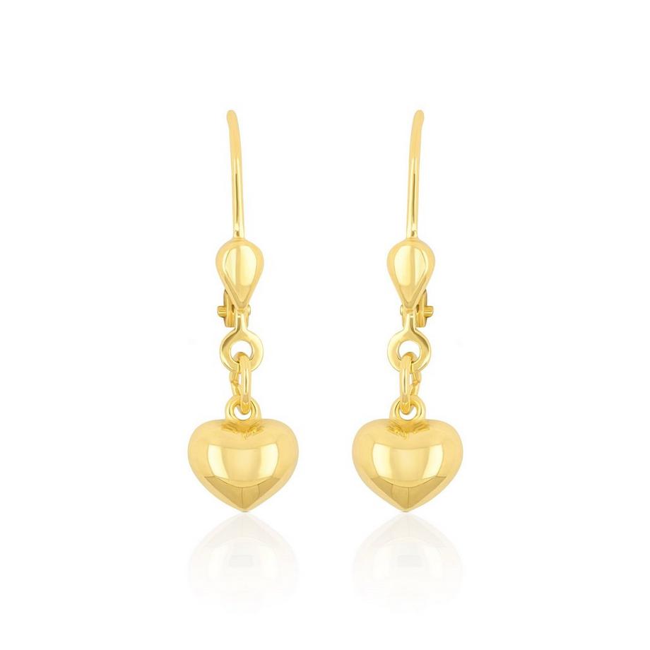 Ohrhänger Herz Gelbgold 750 Brisur, 24mm