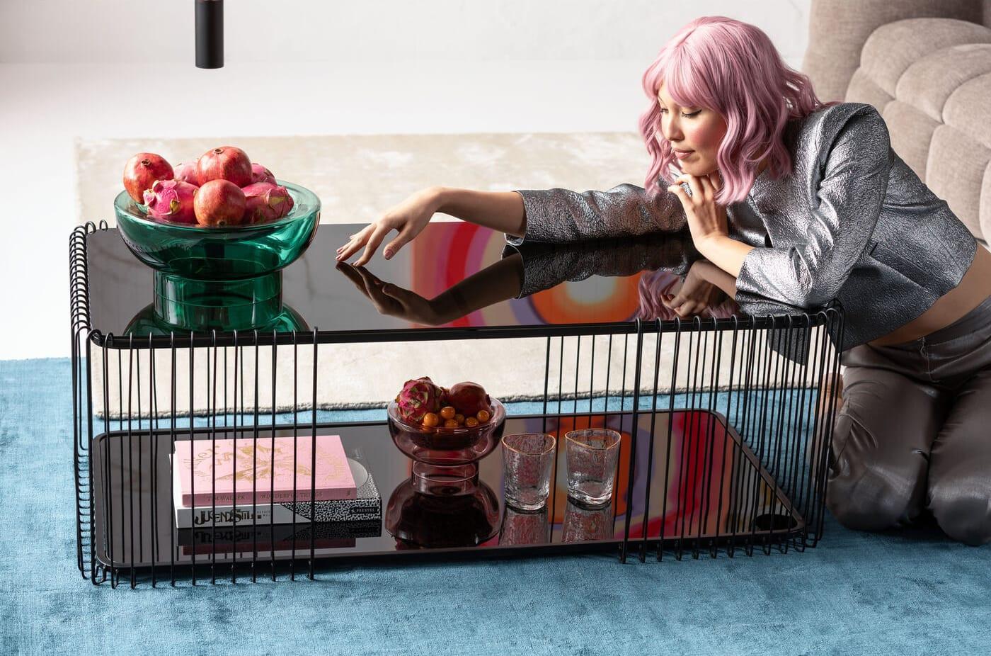 KARE Design Tavolino Wire Double nero 120x60  