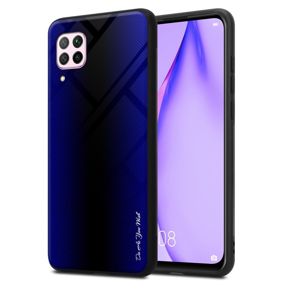 Cadorabo  Housse compatible avec Huawei NOVA 6 SE / P40 LITE / NOVA 7i - Aspect rayé - Coque de protection en silicone TPU et dos en verre trempé 