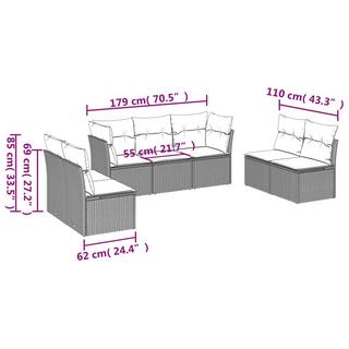 VidaXL Ensemble de canapés de jardin rotin synthétique  