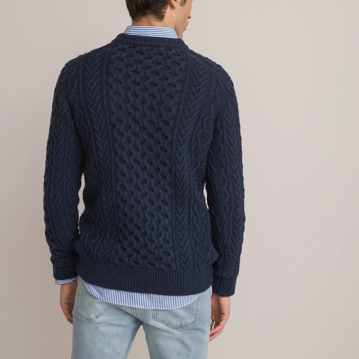 La Redoute Collections  Zopfstrickpullover Signature mit Rundhalsausschnitt 