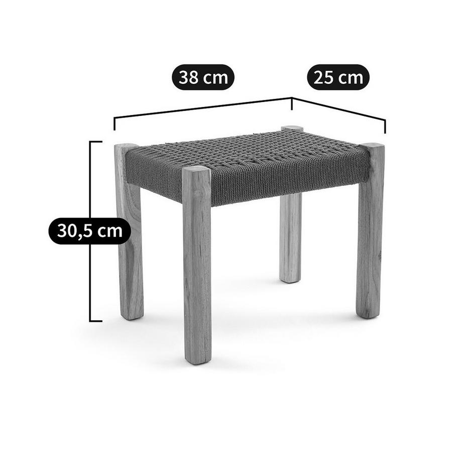 La Redoute Intérieurs Petit banc teck massif et corde de coton  
