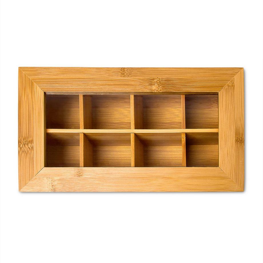 B2X Boîte à thé en bambou laqué 6 et 8 compartiments  