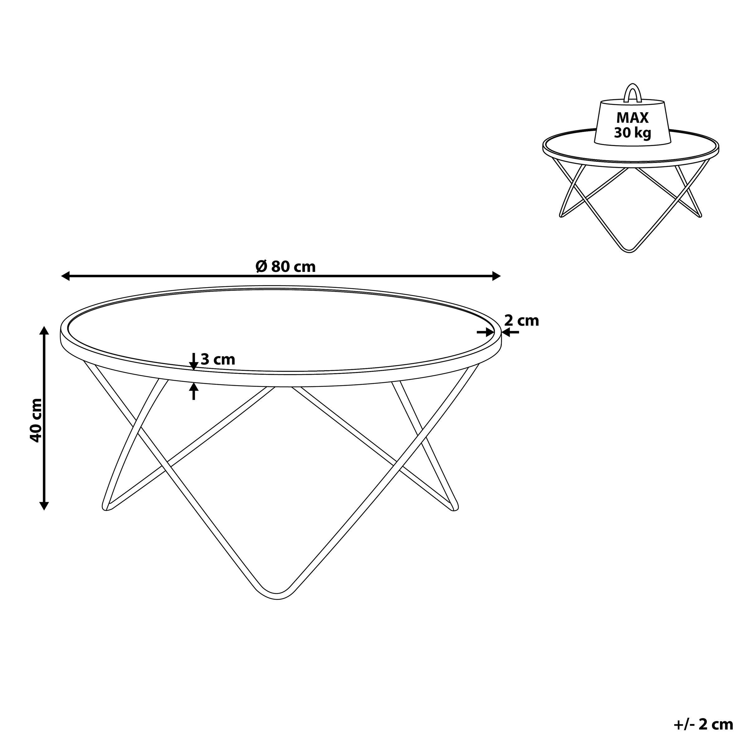 Beliani Couchtisch aus Sicherheitsglas Modern MERIDIAN  