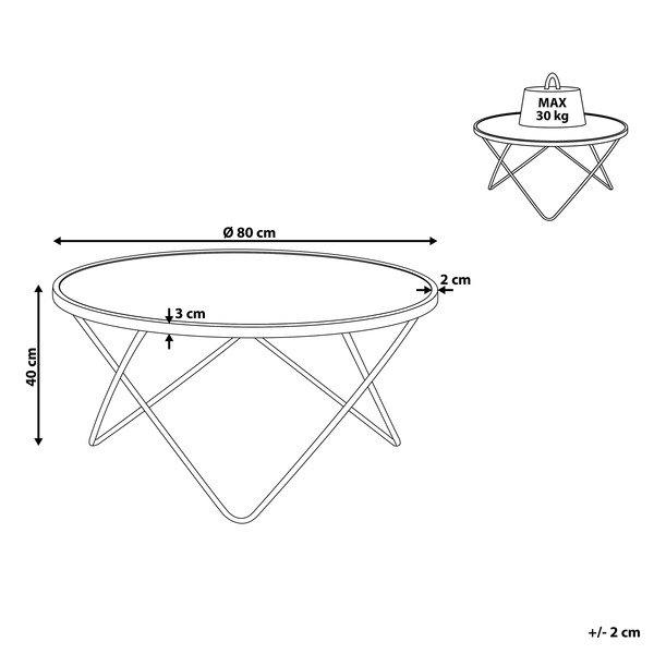 Beliani Table basse en Verre de sécurité Moderne MERIDIAN  