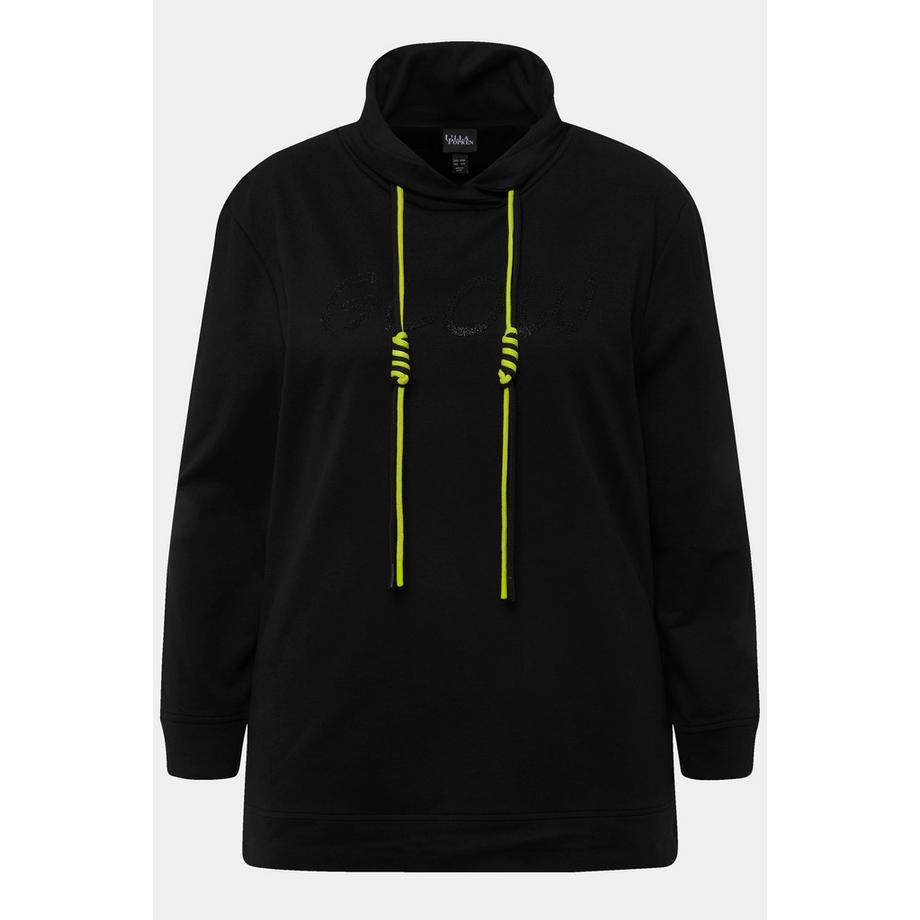 Ulla Popken Sweat-shirt Motif Lettre Col Montant Manches Longues  