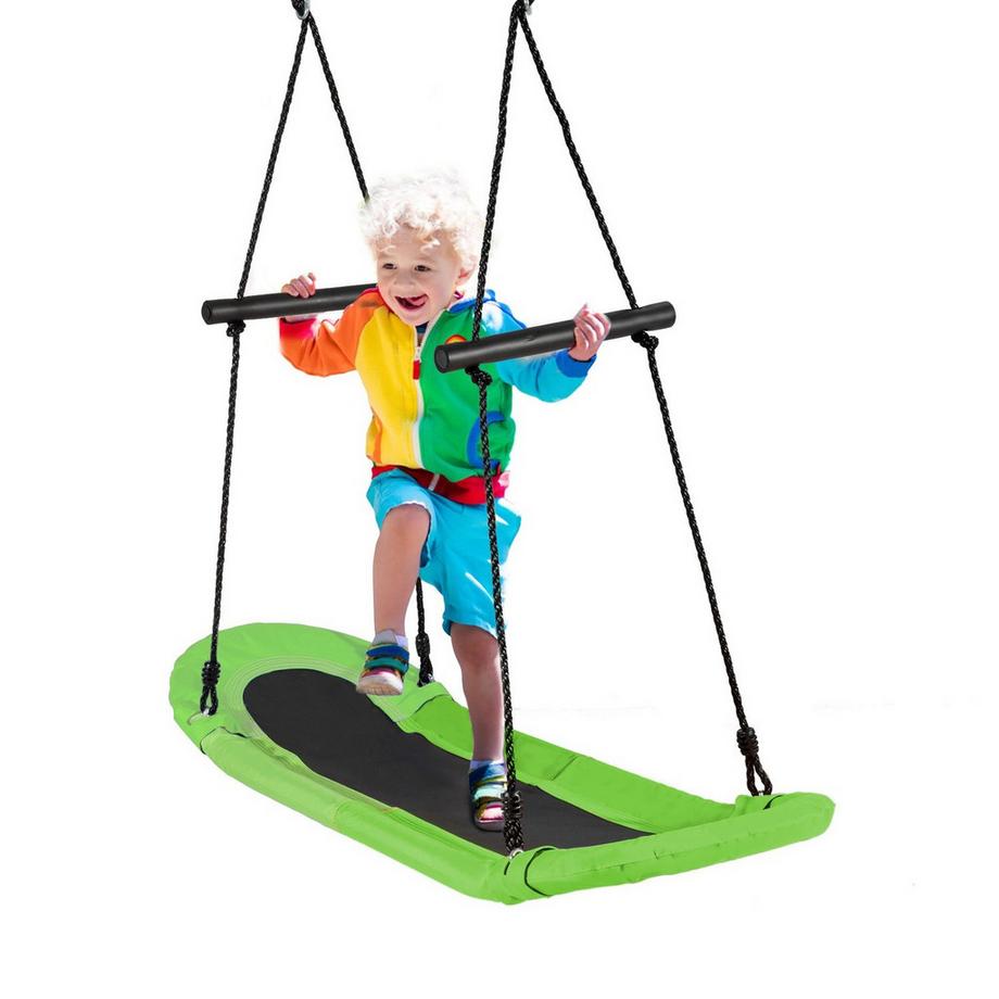 Northix Nestschaukel Kinder Baumschaukel mit 100-180cm verstellbaren Seil Hängeschaukel Grün 123x45cm  