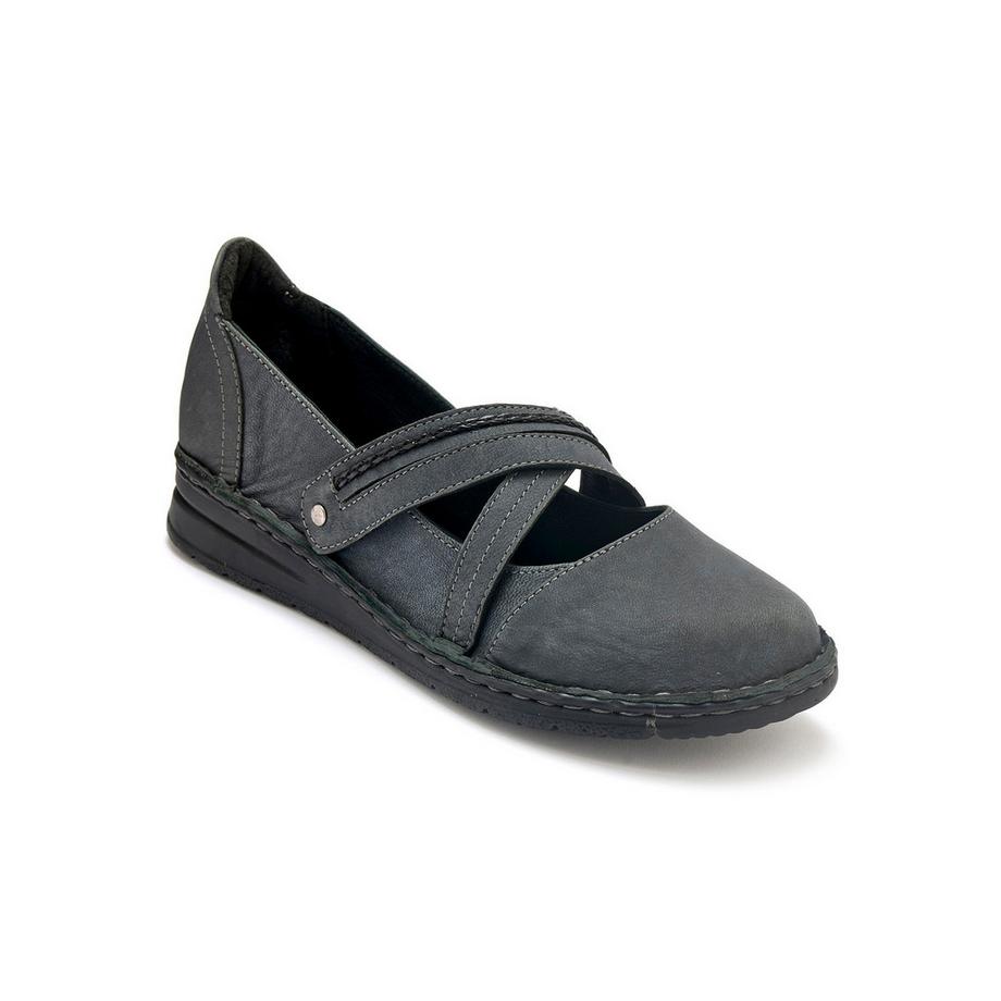 Pédiconfort  damen ballerinas mit kreuzschlaufen und klettverschluss 