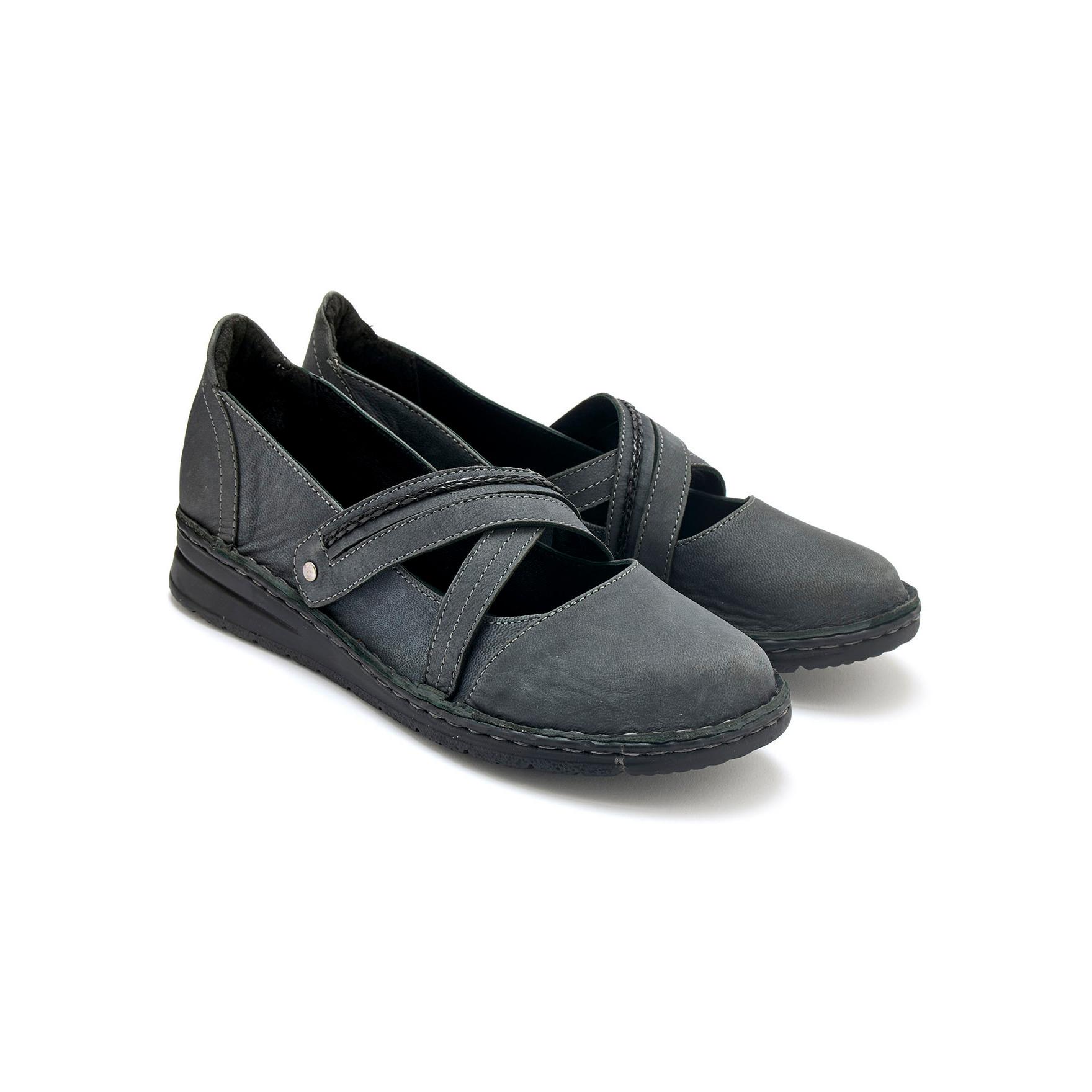 Pédiconfort  ballerines brides croisées à scratch 