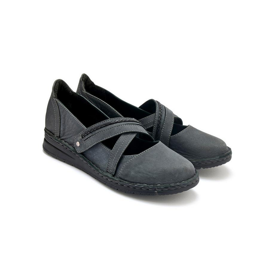 Pédiconfort  damen ballerinas mit kreuzschlaufen und klettverschluss 