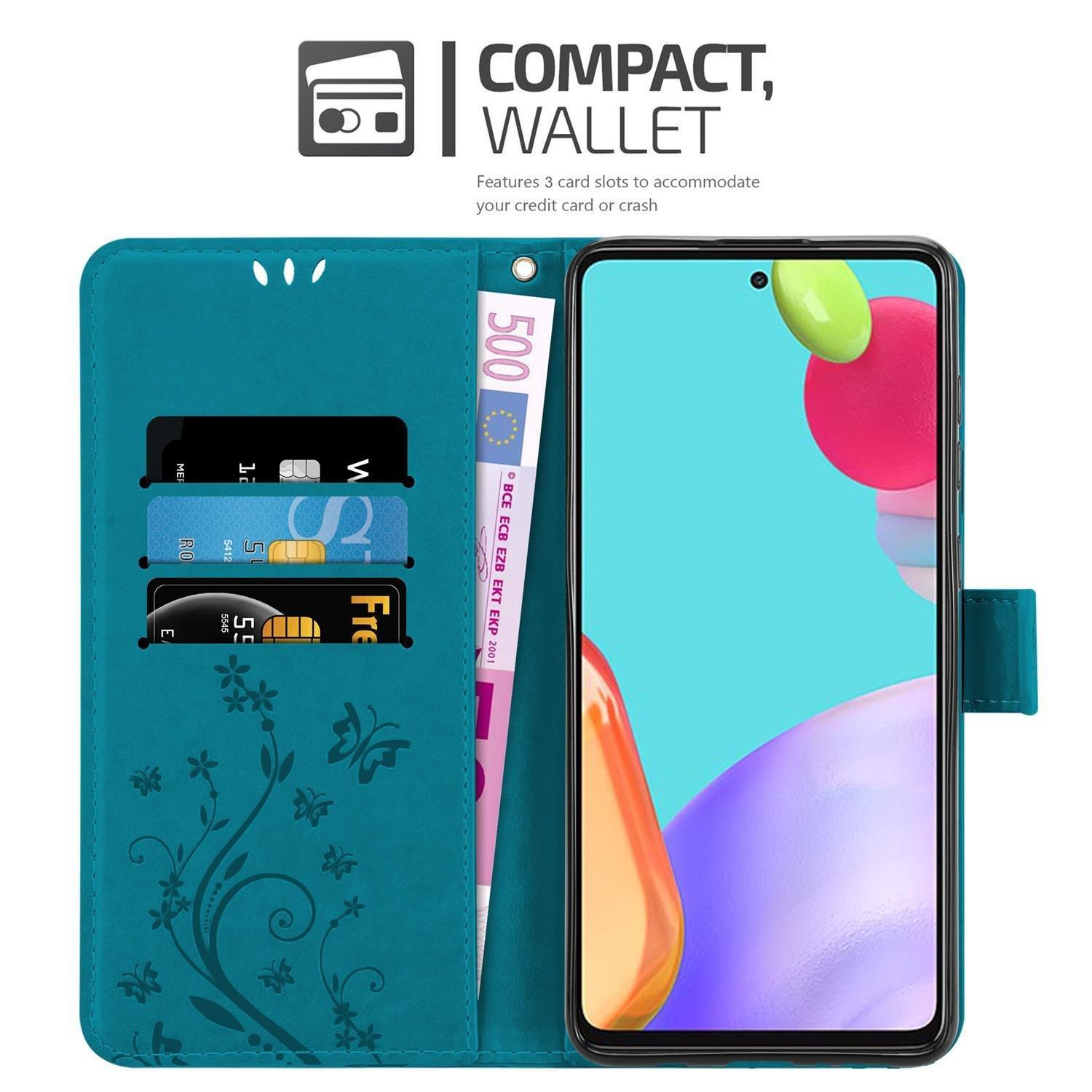 Cadorabo  Hülle für Samsung Galaxy A52 (4G  5G)  A52s Blumen Design Magnetverschluss 