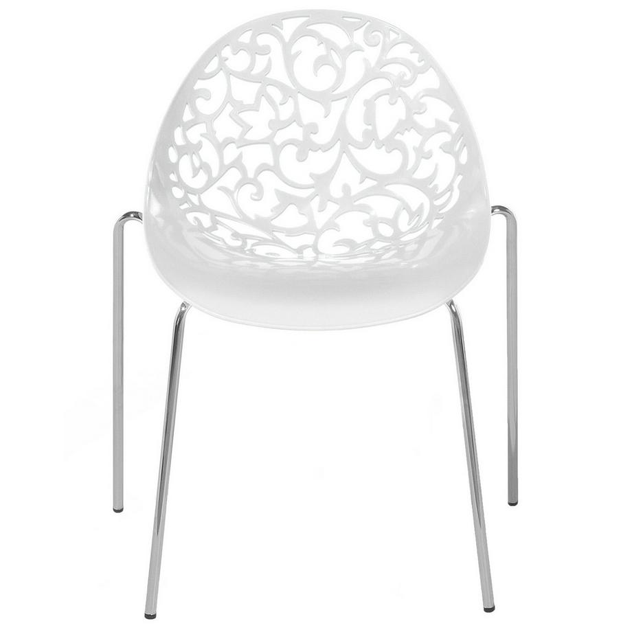 Beliani Lot de 4 chaises de salle à manger en Matière synthétique Rétro MUMFORD  