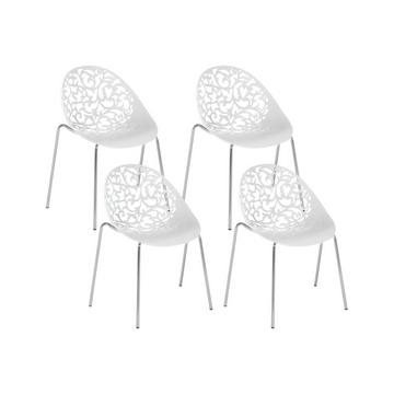 Esszimmerstuhl 4er Set aus Kunststoff Retro MUMFORD