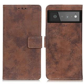 Cover-Discount  Google Pixel 6 - ÉTui Vintage Aspect Daim 