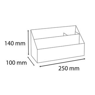 Exacompta Vertikaler Sorter/Briefständer mit 3 Fächern aus Karton, 250x100x140mm, Teksto - x 4  