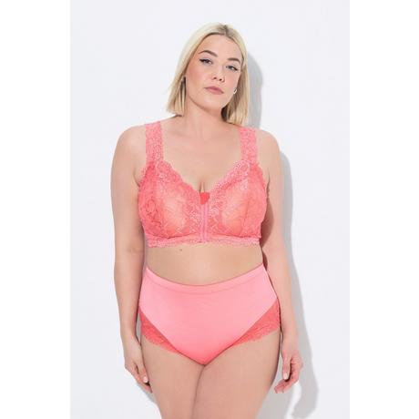 Ulla Popken Slip Midi Pizzo Trasparente Arricciato Dietro  