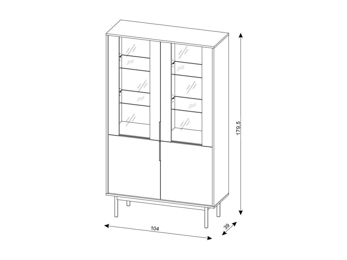 Vente-unique  Vitrinenschrank mit 2 Türen - Beige - DABRIANA 