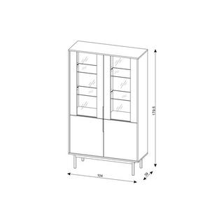 Vente-unique  Vitrine avec 2 portes - Beige - DABRIANA 