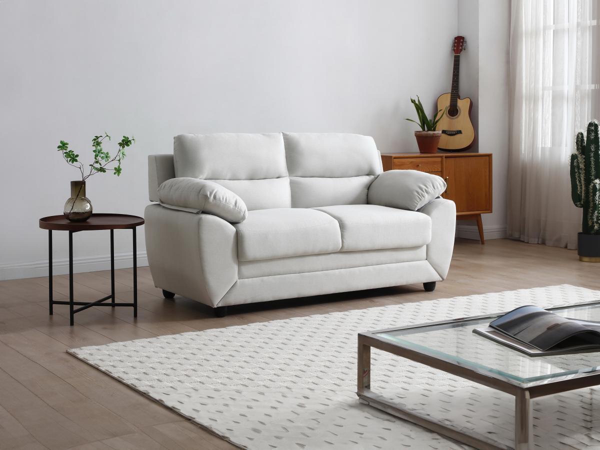 Vente-unique Sofa 2-Sitzer - Stoff - Beige - MANOA  